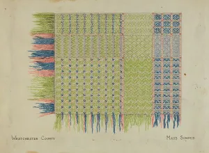 Coverlet Prints: Handwoven Coverlet, c. 1936. Creator: Maud Schmid