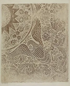 Maud M Holme Prints: Handwoven Coverlet, c. 1937. Creator: Maud M. Holme