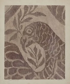 Stitching Prints: Handwoven Coverlet, c. 1937. Creator: Maud M Holme