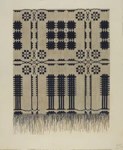 Handmade Prints: Handwoven Coverlet, c. 1940. Creator: Fred Hassebrock