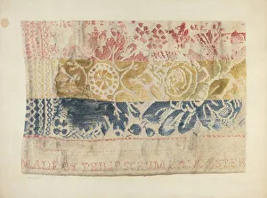 Weave Prints: Handwoven Table Cover, c. 1940. Creator: Maud M Holme