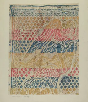 Alfred Walbeck Prints: Handwoven Table Cover, c. 1940. Creator: Alfred Walbeck