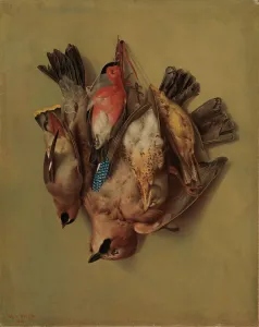 Songbird Prints: Hanging Birds, 1865. Creator: Magnus von Wright