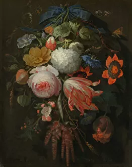 A Hanging Bouquet of Flowers, probably 1665 / 1670. Creator: Abraham Mignon