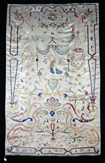 Laidwork And Couching Prints: Hanging (Furnishing Fabric), China, Ming (1368-1644) / Qing dynasty (1644-1911)
