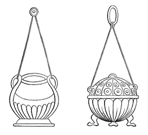 Hanging lamps, 9th century, (1870)