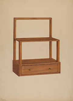 Drawer Prints: Hanging Shelf, 1940. Creator: Rolland Livingstone