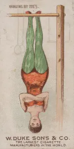 Gymnastics Prints: Hanging by Toes, from the Gymnastic Exercises series (N77) for Duke brand cigarettes