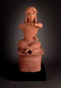 Haniwa: Tomb Sculpture of a Seated Warrior, between c.500 and c.600. Creator: Unknown