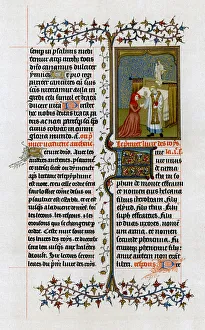 Breviary Prints: Hannah before Eli the high priest, 1413-1419