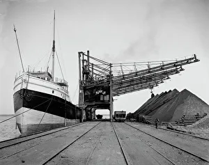 Cranes Prints: Hanna's ore plant, Erie, Pa. ca 1900. Creator: William H. Jackson