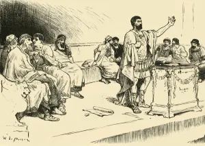 Addressing Prints: Hannibal in the Assembly at Carthage, 1890. Creator: Unknown
