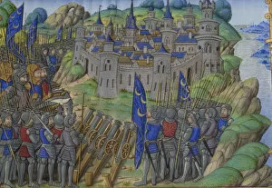 Hannibals army at the city of Naples. Miniature from: Vie d Hannibal by Plutarch, 16th century