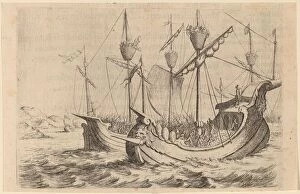 Naval Battle Gallery: Hannibals Navy Battling the Rhodians, 1634. Creator: Willem Basse
