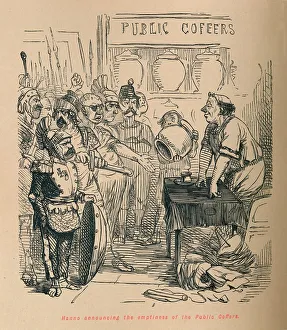 Disappointed Prints: Hanno announcing the emptiness of the Public Coffers, 1852. Artist: John Leech
