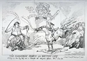 Adversary Collection: The Hanoverian horse and British lion, 1784. Artist: Thomas Rowlandson