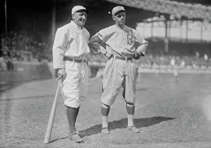 Hans Lobert, New York NL & Joe Schultz, Brooklyn NL (baseball), 1915. Creator: Bain News Service