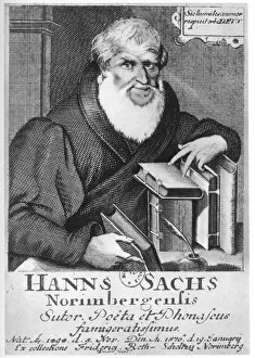 Hans Sachs, German meistersinger (mastersinger), poet, playwright and shoemaker, 1623. Artist: L Kilina