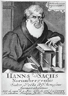 Hans Sachs, German meistersinger (mastersinger), poet, playwright and shoemaker, 1623. Artist: L Kilina Hans Sachs, German meistersinger (mastersinger), poet, playwright and shoemaker, 1623. Artist: L Kilina