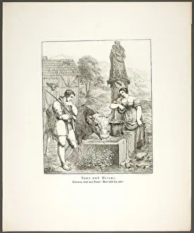 Hans and Verene, plate five from Zehn Blätter zu Hebels Alemannischen Gedichten, 1820. Creator: Sophie Reinhard