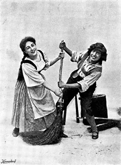 Cross Dressing Prints: 'Hansel and Gretel, at the Gaiety Theatre: Jeanne Douste as Gretel and Marie Elba as Hansel