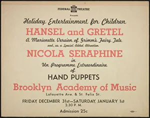 Academy Prints: Hansel and Gretel, New York, [1930s]. Creator: Unknown