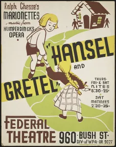 Puppets Prints: Hansel and Gretel, Portland, OR, 1938. Creator: Unknown