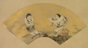 Muromachi Period Prints: Hanshan and Shide (Kanzan and Jittoku), mid-1500s. Creator: Shikibu Terutada (Japanese