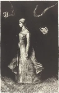 Faces Prints: Hantise (Obsession), 1894. Creator: Odilon Redon