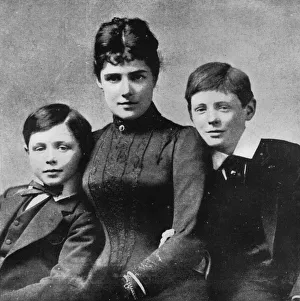 Benjamin Tucker Collection: But at least happiness could be found at home with mother and brother John, 1889, (1945)