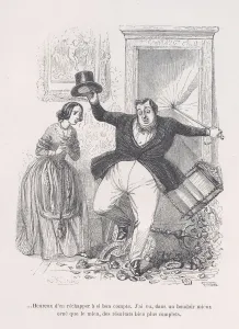 Misfortune Prints: Happy to get away with it so cheaply. from the Little Miseries of Human Life, 1843