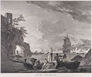 View To Sea Collection: Happy Fishing, ca. 1760. Creator: Adrian Zingg