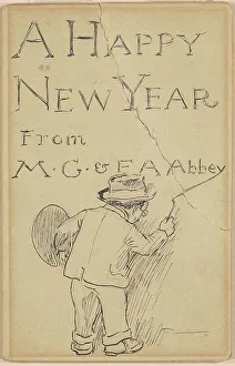 Greeting Card Prints: A Happy New Year, c. 1900-1910. Creator: Edwin Austin Abbey