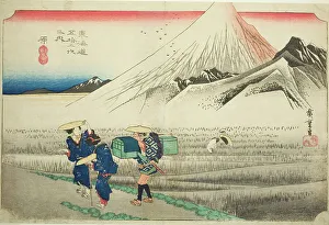 Hara: Mount Fuji in the Morning (Hara, asa no Fuji), from the series Fifty-three... c. 1833/34. Creator: Ando Hiroshige. Hara: Mount Fuji in the Morning (Hara, asa no Fuji), from the series Fifty-three... c. 1833/34. Creator: Ando Hiroshige