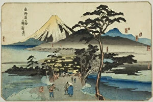Color Woodblock Print Gallery: Hara, Yoshiwara, and Kanbara, from the series 'Famous Places on the Fifty-three... c. 1830 / 35