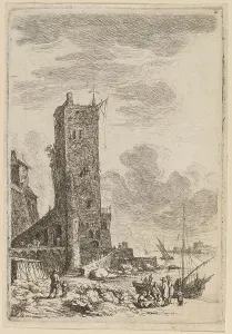 Harbour Front Prints: Harbor at Livorno, c. 1764. Creator: Franz Edmund Weirotter
