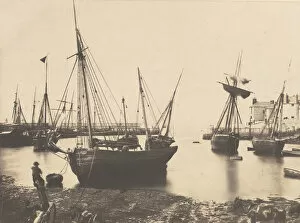 Fishing Village Gallery: Harbor Scene, ca. 1855. Creator: Attributed to Thomas Sutton