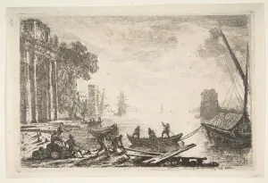 Arriving Prints: Harbor Scene with Rising Sun, 1634. Creator: Claude Lorrain