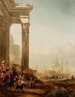 Winnincx Jan Baptist Prints: Harbour with Antique Ruins, 1648. Creator: Jan Baptist Weenix
