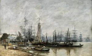 Eugene Boudin Prints: The Harbour of Bordeaux, 1874. Artist: Eugene Louis Boudin