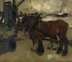 Working Animal Prints: At the Harbour, c1915-1945. Creator: Oscar Verpoorten