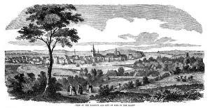 Schleswig Holstein Prints: The harbour and city of Kiel, northern Germany, 1855