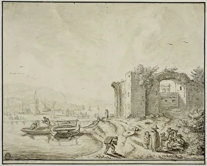 Herman Saftleven Prints: harbour with ruins. Creator: Unknown