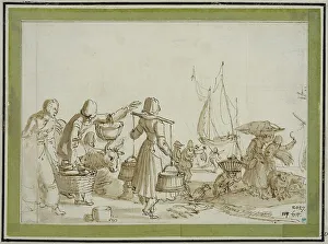 Nicolas Joannis Visscher Ii Prints: harbour scene, c.1611. Creator: Claes Jansz Visscher