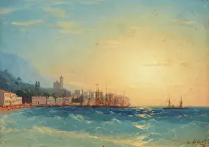 Ivan Prints: Harbour with Ships, 1858. Creator: Ivan Aivazovsky