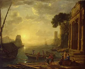 Quai Prints: Harbour at Sunset, 1634. Creator: Claude Lorrain