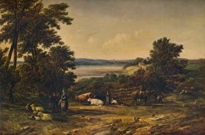 Frederic Gordon Roe Collection: A Harbour surrounded by Wooded Hills and Meadows with Cattle, 1859, (1938). Artist: Alfred Vickers