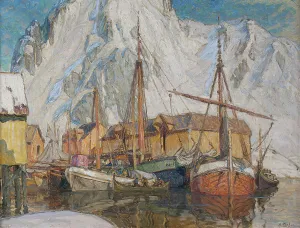 Fishing Industry Prints: The Harbour at Svolvaer, Lofoten. Creator: Anna Katarina Boberg