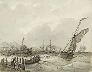 Harbour view, c.1825-c.1875. Creator: Circle of Petrus Johannes Schotel