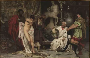 Slave Trade Prints: Hard Decision - The Girl or the Vase?, 1887. Creator: Siemiradzki, Henryk (1843-1902)
